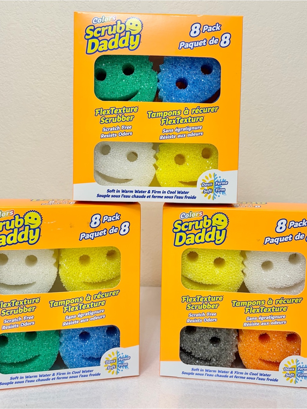 NEW 3 Boxes of 8 Count Scrub Daddy Scratch-Free Sponges Variety Pack-24 count